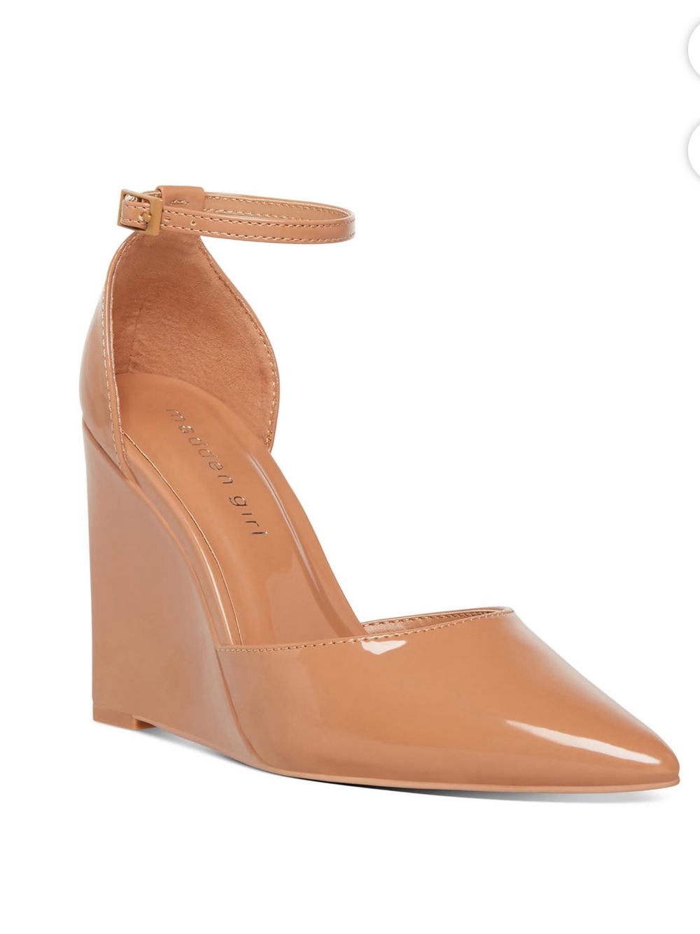 STEVE MADDEN Madden Girl Womens Standout Patent Pointed Toe Wedge Heels